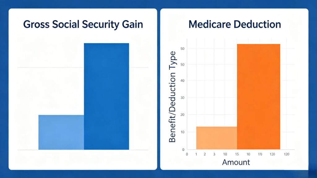 will 2026 social security 2.8% cola raise cover higher medicare part b premiums for low income retirees monthly net income calculator