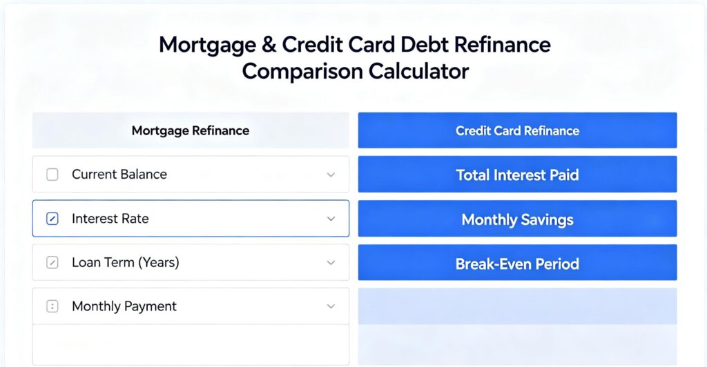 Calculate interest savings with debt refinance and HYSA strategies for low to middle-income earners
