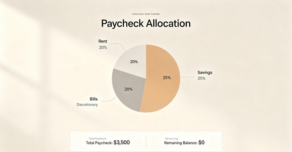 The financial habit everyone should develop relies on automated paycheck splitting for consistent long-term savings