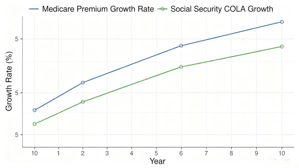 medicare part b premium inflation outpaces social security cola 2026 low income senior budget stress