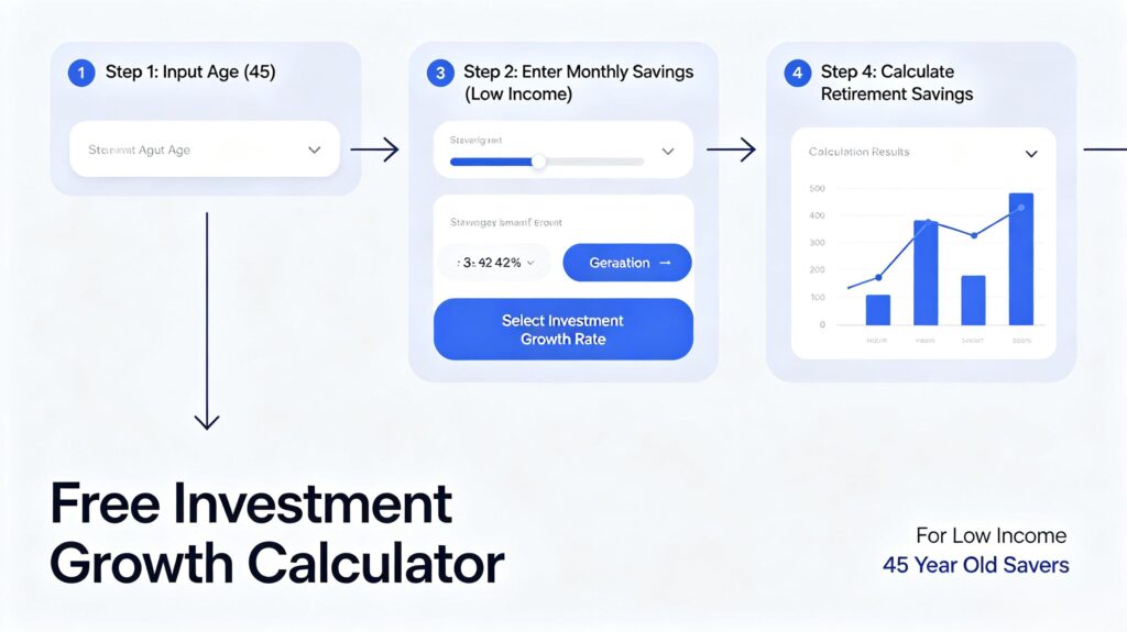 free investment growth calculator to model catch up retirement savings for 45 year olds
