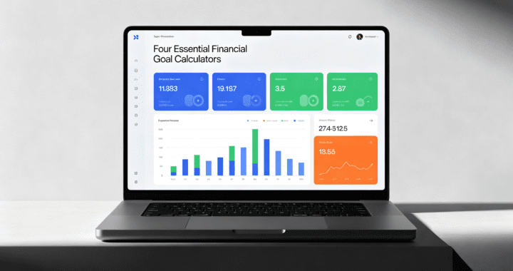 Financial dashboard with charts for savings and retirement goals